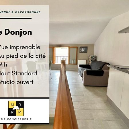 Le Donjon - Vue Cite Pied Cite Medievale Neuf Carcassonne Bagian luar foto